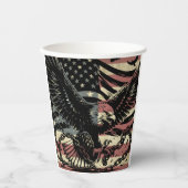 American Flag Bald Eagle Patriotic Pappbecher (Vorderseite)
