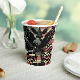 American Flag Bald Eagle Patriotic Pappbecher