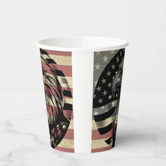 American Flag Bald Eagle Patriotic Pappbecher (Links)