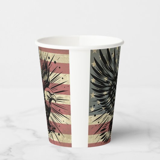 American Flag Bald Eagle Patriotic Pappbecher (Links)