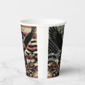 American Flag Bald Eagle Patriotic Pappbecher (Rechts)