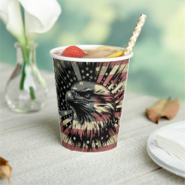 American Flag Bald Eagle Patriotic Pappbecher
