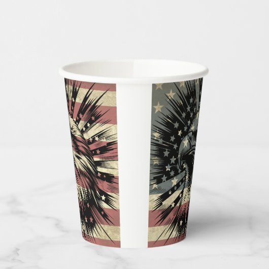 American Flag Bald Eagle Patriotic Pappbecher (Links)