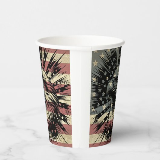 American Flag Bald Eagle Patriotic Pappbecher (Rechts)