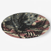 American Flag Bald Eagle Patriotic Pappteller (Schrägansicht)