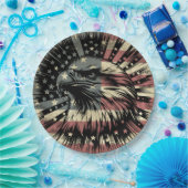American Flag Bald Eagle Patriotic Pappteller (Party)