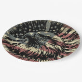 American Flag Bald Eagle Patriotic Pappteller (Schrägansicht)