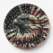 American Flag Bald Eagle Patriotic Pappteller (Vorderseite)