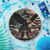 American Flag Bald Eagle Patriotic Pappteller (Party)