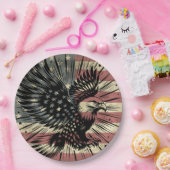 American Flag Bald Eagle Patriotic Pappteller (Party)