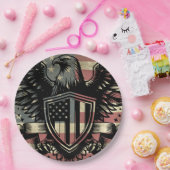 American Flag Bald Eagle Patriotic Pappteller (Party)