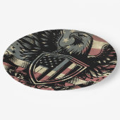 American Flag Bald Eagle Patriotic Pappteller (Schrägansicht)
