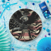 American Flag Bald Eagle Patriotic Pappteller (Party)