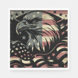 American Flag Bald Eagle Patriotic Serviette