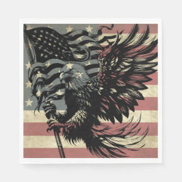 American Flag Bald Eagle Patriotic Serviette