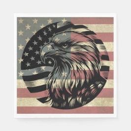 American Flag Bald Eagle Patriotic Serviette