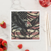 American Flag Bald Eagle Patriotic Serviette (Beispiel)