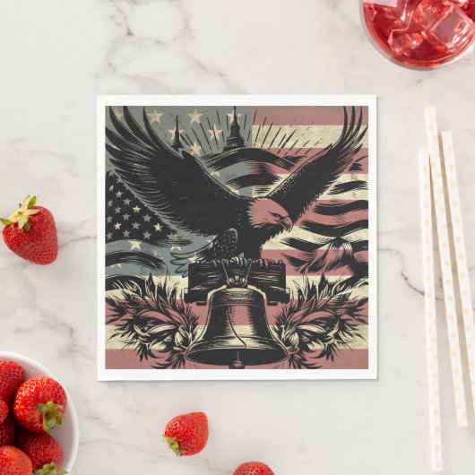 American Flag Bald Eagle Patriotic Serviette (Beispiel)
