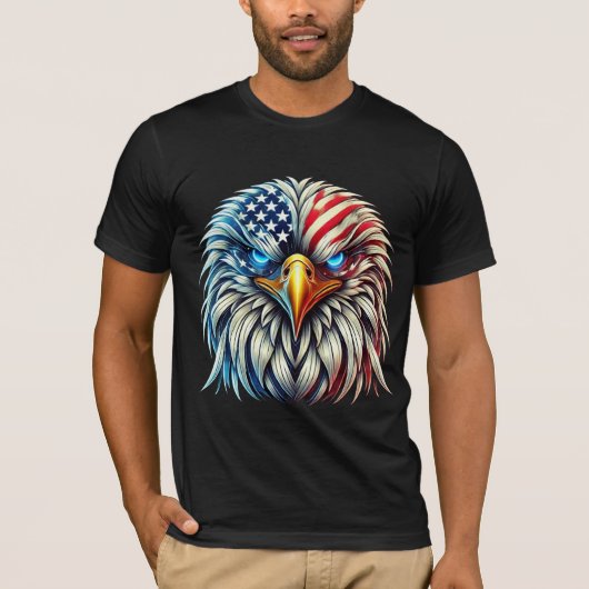 American Flag Bald Eagle Patriotic USA T-Shirt (Vorderseite)