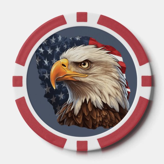 American Flag Bald Eagle Pokerchips (Vorderseite)