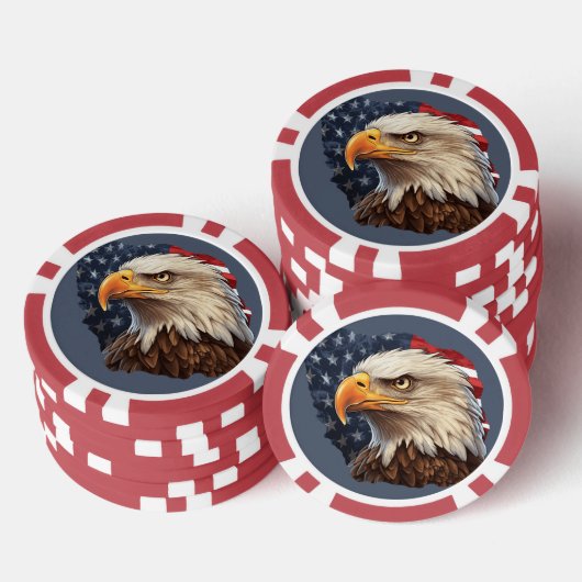 American Flag Bald Eagle Pokerchips (Stapel)