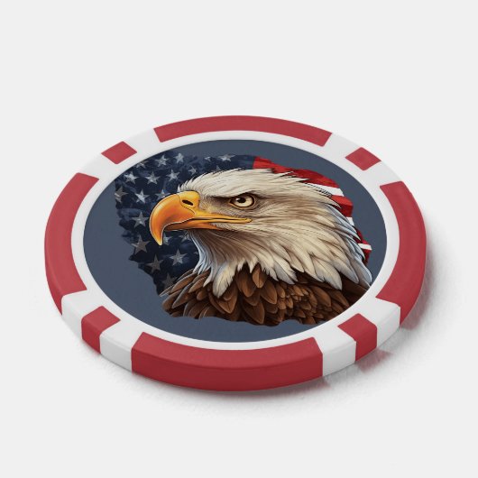 American Flag Bald Eagle Pokerchips (Einzeln)