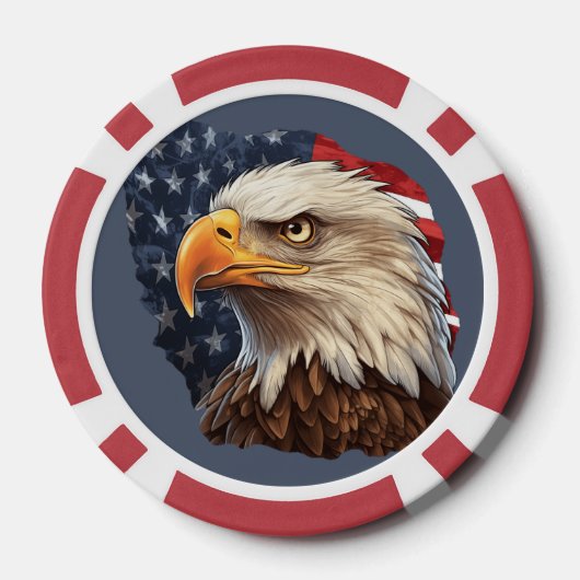 American Flag Bald Eagle Pokerchips (Rückseite)