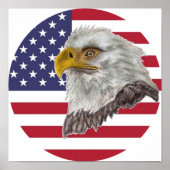 American Flag Bald Eagle  Poster (Vorne)