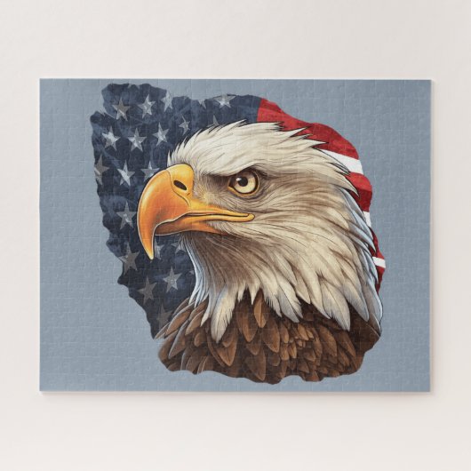 American Flag Bald Eagle Puzzle (Horizontal)