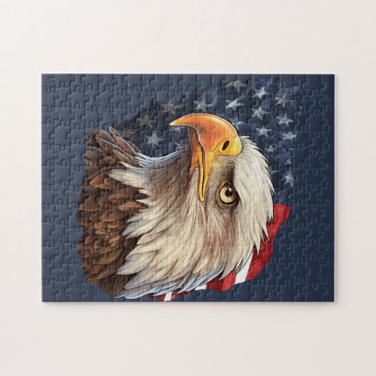 American Flag Bald Eagle Puzzle (Horizontal)