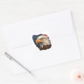 American Flag Bald Eagle Quadratischer Aufkleber (Umschlag)
