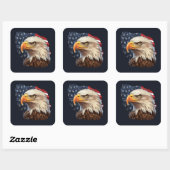 American Flag Bald Eagle Quadratischer Aufkleber (Blatt)