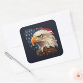 American Flag Bald Eagle Quadratischer Aufkleber (Umschlag)