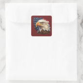 American Flag Bald Eagle Quadratischer Aufkleber (Tasche)