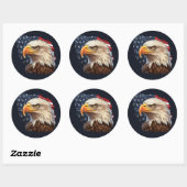 American Flag Bald Eagle Runder Aufkleber (Blatt)