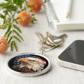 American Flag Bald Eagle Schlüsselanhänger (Seite)