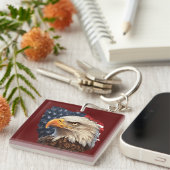 American Flag Bald Eagle Schlüsselanhänger (Vorderseite rechts)