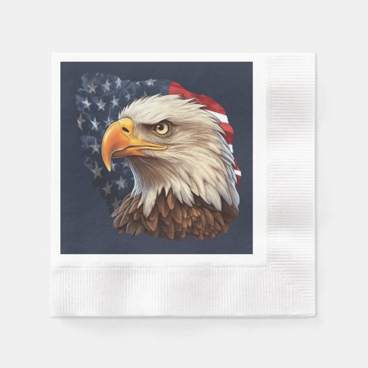 American Flag Bald Eagle Serviette (Vorderseite)