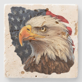 American Flag Bald Eagle Steinuntersetzer