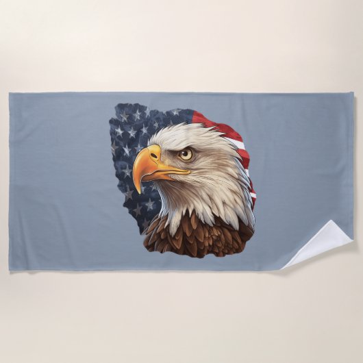 American Flag Bald Eagle Strandtuch (Vorderseite)