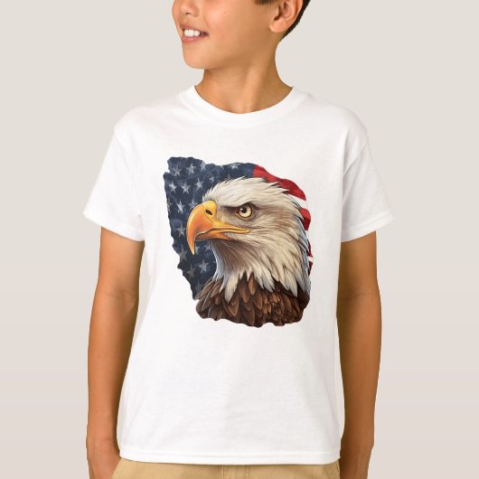American Flag Bald Eagle T-Shirt (Vorderseite)