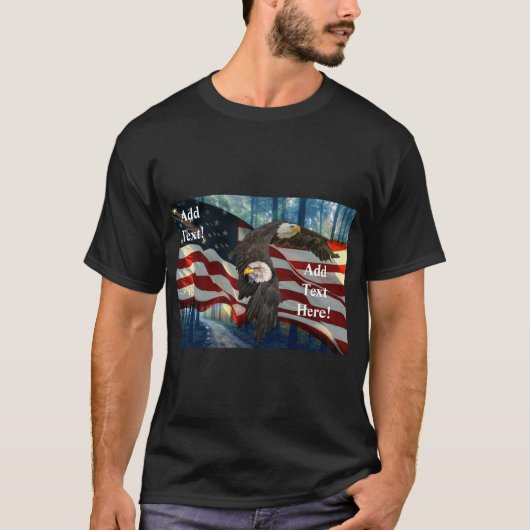 American Flag Bald Eagle T-Shirt (Vorderseite)
