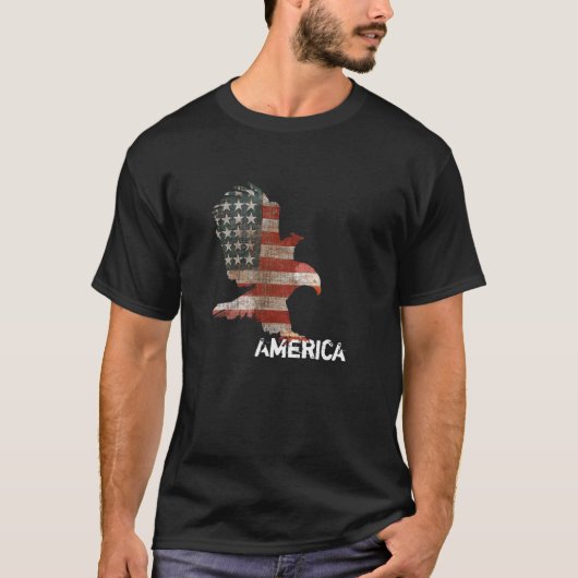 American Flag Bald Eagle T-Shirt (Vorderseite)