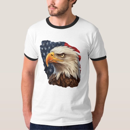 American Flag Bald Eagle T-Shirt (Vorderseite)