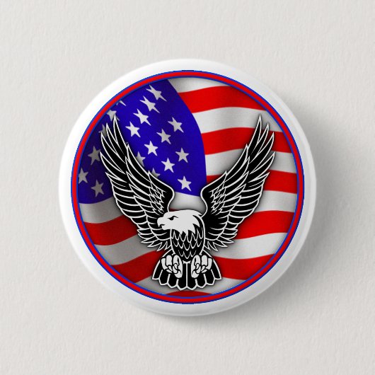 American Flag Bald Eagle United Staaten Button Bad (Vorderseite)
