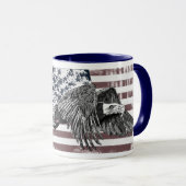 American Flag Bald Eagle USA Tasse (VorderseiteRechts)