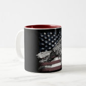 American Flag Bald Eagle USA Zweifarbige Tasse (Vorderseite Links)