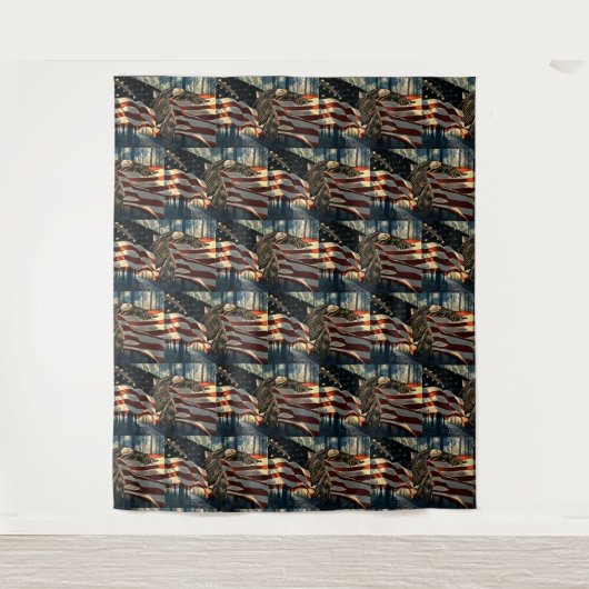 American Flag Bald Eagle Wandteppich (Vorderseite)