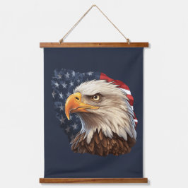 American Flag Bald Eagle Wandteppich Mit Holzrahmen