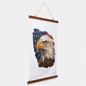 American Flag Bald Eagle Wandteppich Mit Holzrahmen (Gewinkelt)